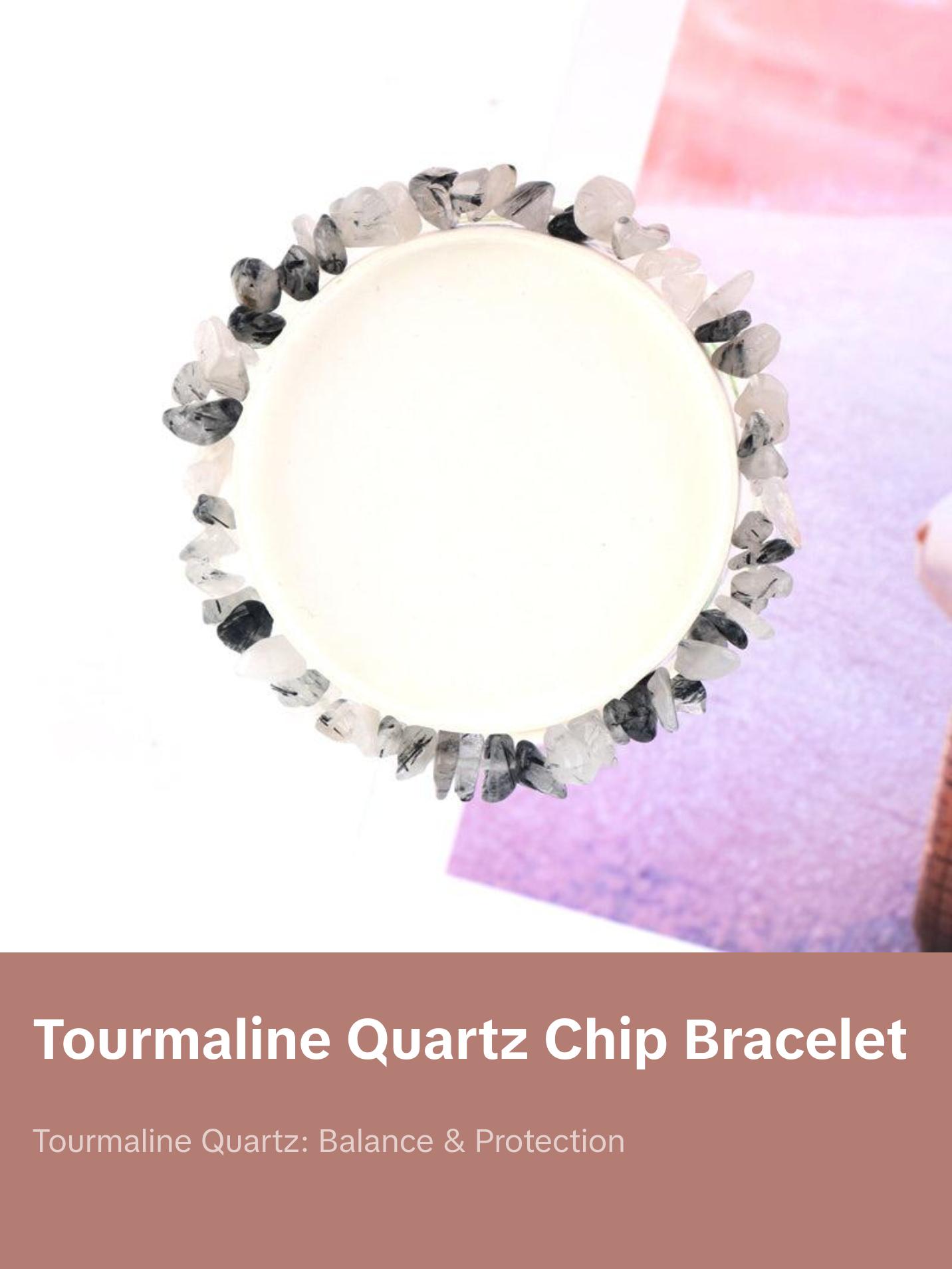 Tourmaline Quartz Crystal Bracelet - Chip