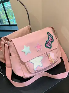 Women's Cute Star Pattern Crossbody Bag, Fashionable Large Capacity Shoulder Bag for Daily Commuting, Shopping, Casual Trendy Versatile High-quality Daily Commuting Bag