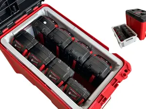 Compact Organizer For Milwaukee M18 Battery Rack: Packout Compact Tool Box, Holds 4 Batteries
