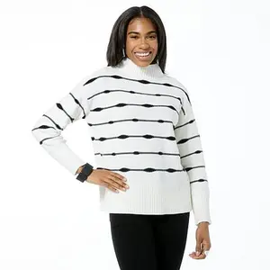 MarlaWynne WynneLayers Striped Mock-Neck Pullover Sweater