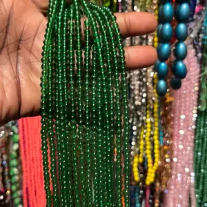 4mm Glass Beads - Green Color Beads as Show in the Image Description