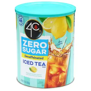 4C Zero Sugar Decaffeinated Iced Tea Powdered Beverage Mix, Makes 45 Qt