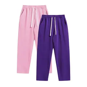 Men's Loose Straight Leg Sweatpants Set, Comfortable Cotton Fabric, Drawstring Design, Perfect for Home, Outdoors & Sports, Drawstring Waist Sweatpants