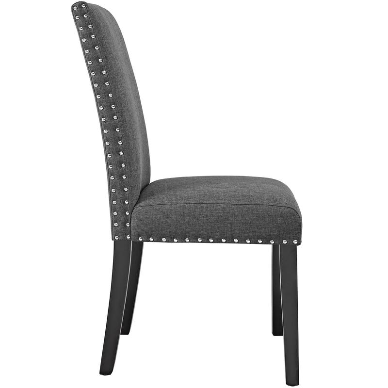 Modway Parcel Dining Upholstered Fabric Side Chair in Gray