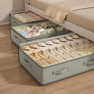 Under Bed Storage Containers Rectangle Multipurpose Organizer Bins, Foldable Sweater and Linen Storage Bags Under-Bed Storage