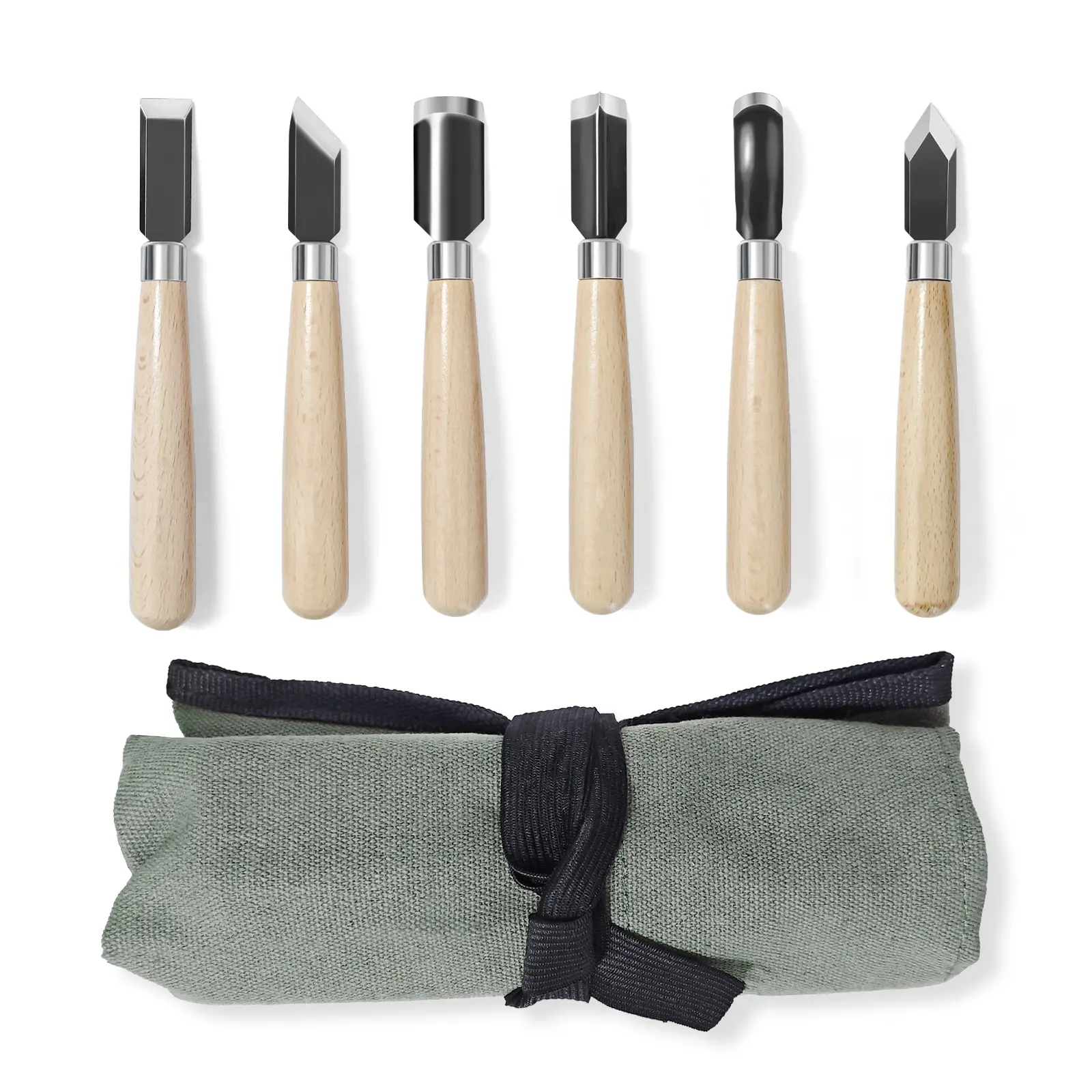 Wood Carving Tool Set - Hand Tools Chisel Set with Canvas Case, Wood Carving Chisels Set Woodworking for Adults, Wood Whittling Knives Tools Set for Beginners, Hobbyists and Professionals