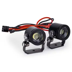 2Pcs LED Light Spotlight Headlight with Bracket for 1/10 RC Crawler Car TRX4 Defender SCX10 90046 RC4WD D90 D110 TF2 Accessories