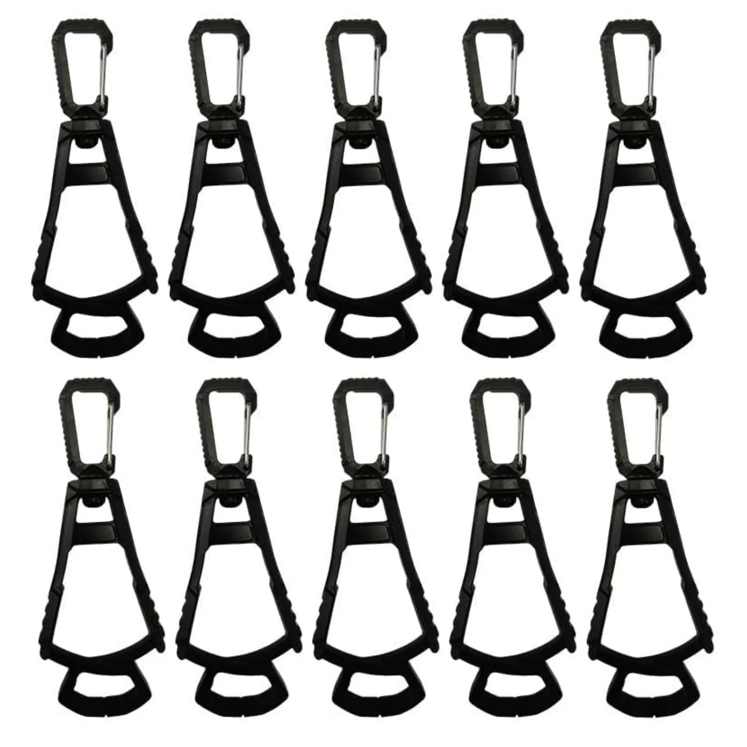 10PCS Heavy Duty Glove Clips, Secure Lock Belt Clip Holder for Work Gloves, Rotatable Safety Grabber for Construction, Hiking, Cycling (Holds Hats/Towels)
