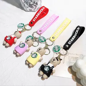 Starbucks  Coffee Baristas Cartoon Three-dimensional Car Keychain Pendant Accessories