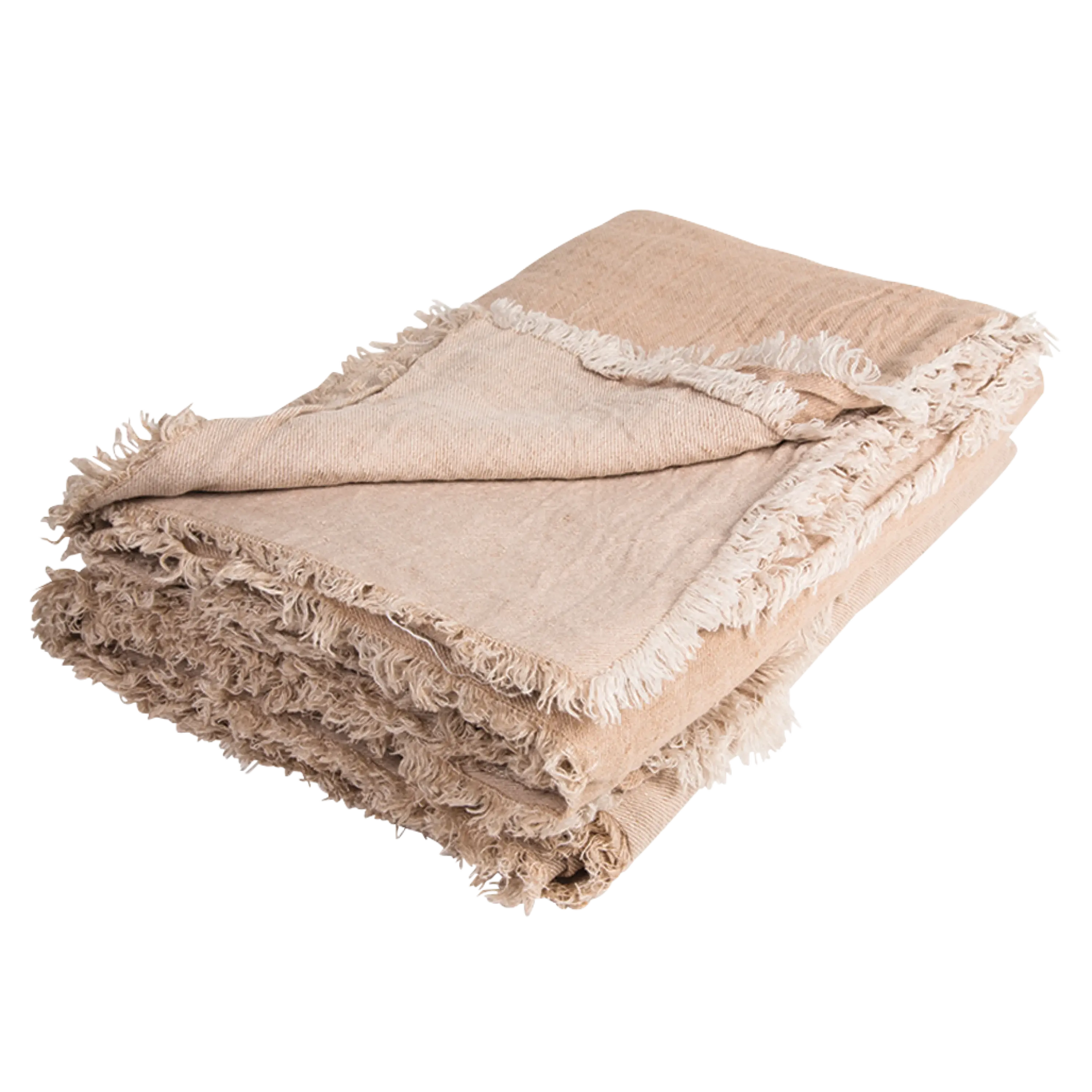 Crumpled Linen Washed Throw in Nude, from Maison de Vacances