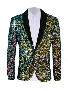 Men's Sequined Suit Jacket Coat, Shiny Evening Wear for Parties and Dinners, Stylish Men's Formal Attire