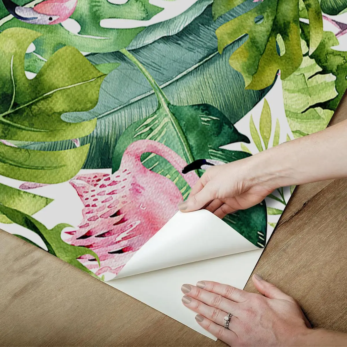 Tropical Plant Pattern Waterproof Decorative Wallpaper, Self Adhesive Wall Sticker, Easy to Apply, Wall Decor for Home Living Room Bedroom, Home Decor