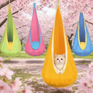 Upgraded Outdoor Hammock Swing Set, Suspended Seat Hammock Chair, Indoor & Outdoor Swings with Inflatable Cushions, Comfortable Relaxation