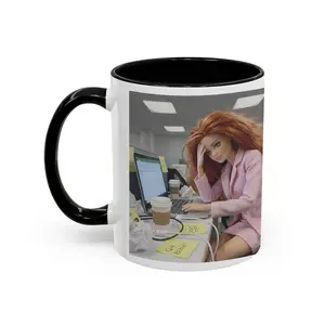 Funny Doll Face Mug, Disgusted Meme Coffee Cup, Sarcastic Office Humor Gift, Unhinged Mood Mug for Best Friend, Weird Dollhouse Gift - scs17024