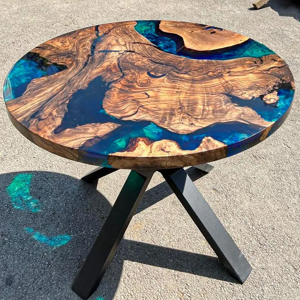 [OCM022] Olive Wood Epoxy Table custom epoxy river slab table, Executive Desk, Custom Large Epoxy River Table, Solid Wood Slabs Table, Large Computer Office Desk Workstation, Business Furniture for Home Office