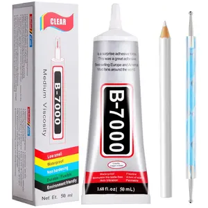 B7000 Glue Clear with Precision Tip, 50Ml B7000 Clear Glue for Rhinestones Crafts, Multipurpose Jewelry Glue for Fabric DIY Craft Makeup Shoes Jewelry Making Nail Art