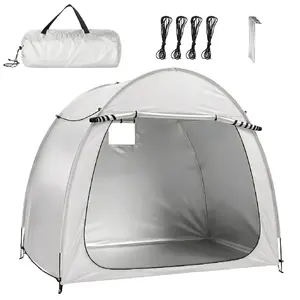 CalidoCasa 6.8x4.9FT Portable Bicycle Storage Shed Tent with Dual Doors, Waterproof Outdoor Bike Storage Shelter for Family Cycling, Camping, Patio, Garden Tools & Lawn Equipment