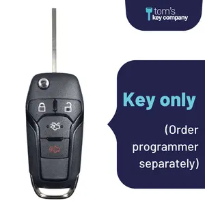 Ford Aftermarket Keyless Entry Flip Key 4-Button with Trunk Release (FORFK-4B-TRUNK-FLP)