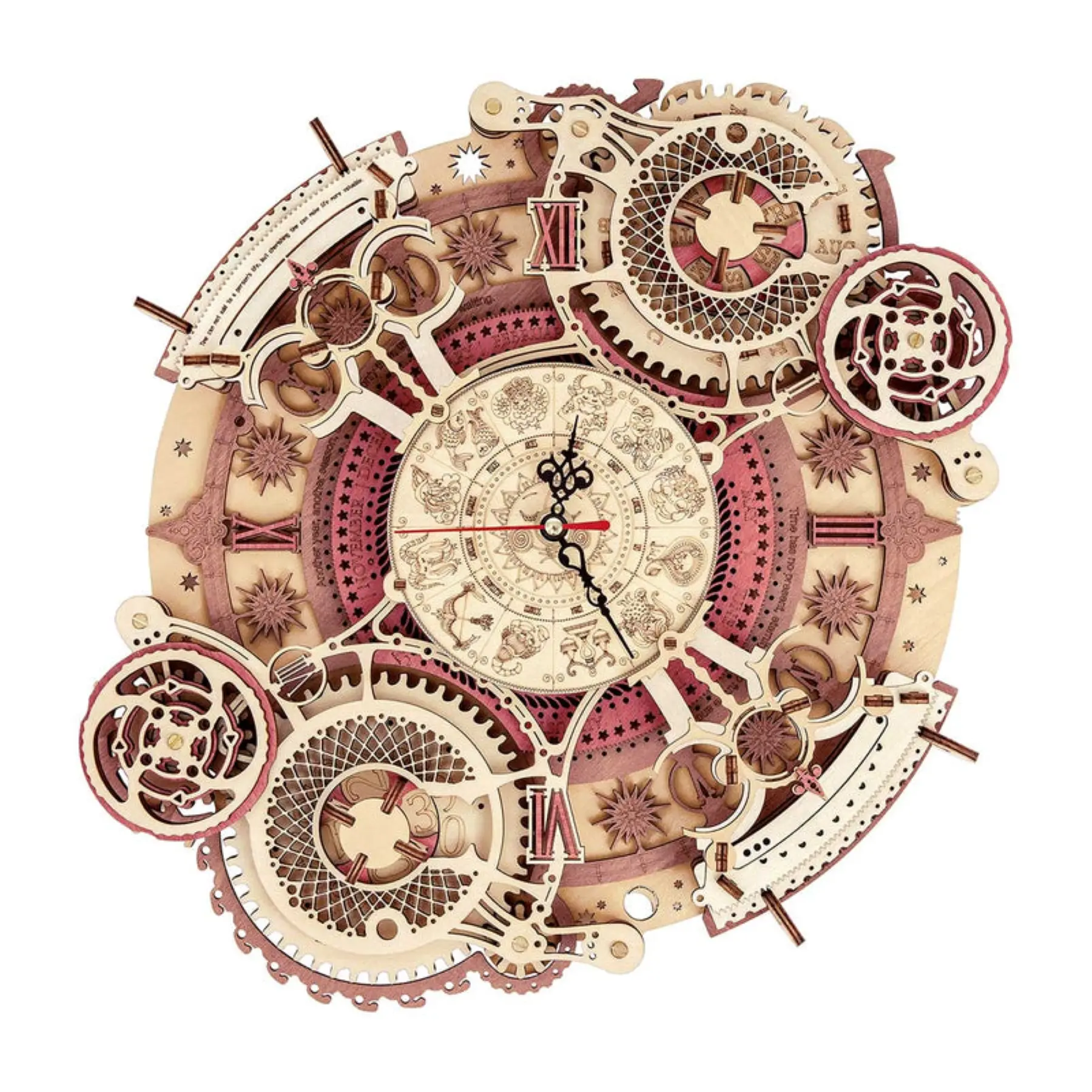 Robotime DIY Steampunk 3D Wooden Puzzle Clock with Quartz Movement