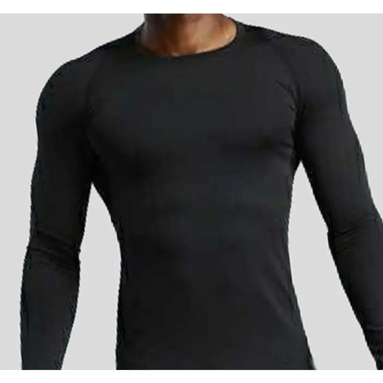 Men's Solid Polyester Compression Shirt, Quick-Dry Milk Silk Base Layer for Male Bodybuilding, Fitness Equipment & Biking - Plus Size, Polyester Blend, Extreme Challenges