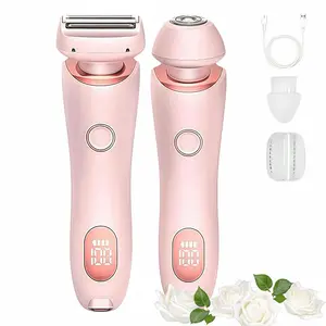 2025 Upgraded 3.0 Razor Women, 2 in 1 Wet & Dry Electric Waterproof Shaver, Painless Hair Removal for Armpit, Legs, Face