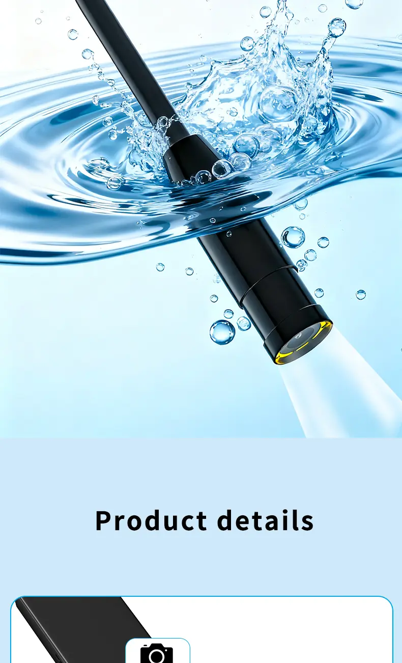 1920P HD Automotive Diagnostic Endoscope Borescope Inspection Camera, 400 Resolution, 8 Adjustable LED Lights, 11.48ft Semi-Rigid Snake Cable, IP67 Waterproof, Plug & Play for iPhone Android (Car Inspecting, Home Repair)