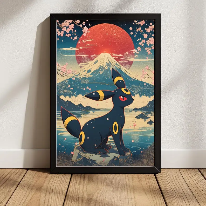 [Sale Off Up To 35%] Traditional Japanese Umbreon Pokemon Wall Art  Anime Gaming Decor  Anime Poster  Pokemon Poster. No Frame