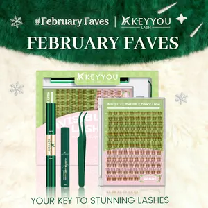 KEYYOU Natural Lash Clusters Wispy Brown  Eyelash Extension Kit Waterproof Long Lasting Easy DIY At Home Ultra Thin Band Cosmetic Makeup TikTok Shop FebruaryFaves