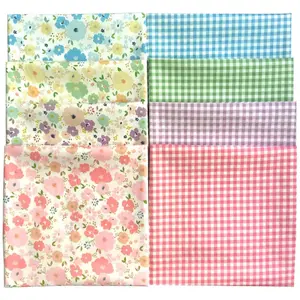 8 piece Floral Printed Sewing Supplies Fabric Craft Fabric Bundle DIY Making Supplies Quilting Patchwork Fabric for Quilting, Sewing Project, Patchwork