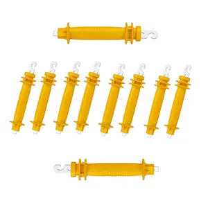 Electric Fence Rubber Gate 10 Pack - Electric Fence Spring Handles Insulated Plastic Handle for Garden Far Heavy Staped Steel Hook, Yellow