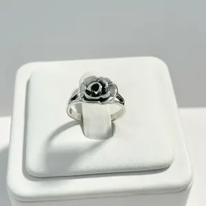 Sterling Silver 925 Mini Rose Flower Ring