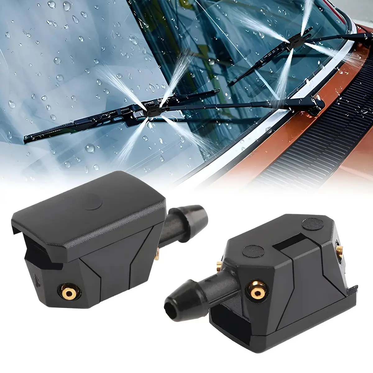 Car Windshield Wiper Nozzle Set, Car Wash Sprayer, Car Wash Accessory, Adjustable Four-Directional Spray Tips, Durable Car Cleaning Accessories for Auto & Home Use