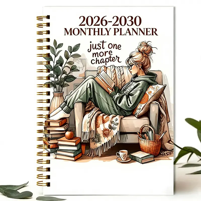 2026-2030 Monthly Calendar - From January 2026 to December 2030, 5-year monthly calendar, themed cover design, for women, annual calendar planning, month labels, 60-month calendar, 5.5 inches x 8.3 inches, Spiral Bound Notebook Planner