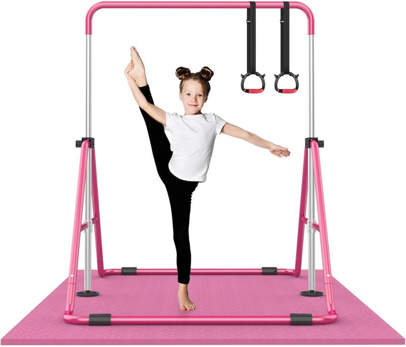 Foldable Gymnastics Bar, 5-Height Adjustable Gymnastic Bars for  at ,Robust &  for Indoor/Outdoor Using,Weight Limit 140LBS