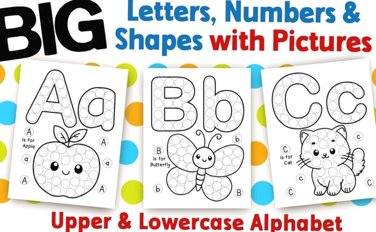 Dot Markers Activity Book: Letters, Numbers and Shapes Art Coloring for Toddlers Ages 1-3 and 2-4   Paperback – October 27, 2024