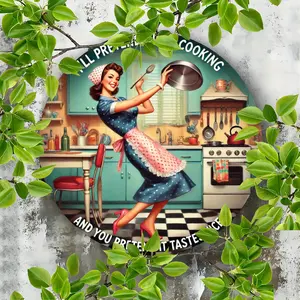 7.8X7.8 Inches (20X20Cm) 2D Flat Printed Round Metal Sign - Kitchen Rules - Vintage Wrought Iron Wall Art Decoration for Home, Restaurant, Bar, Cafe, Man Cave, Indoor And Outdoor Patio - for Baking Lovers