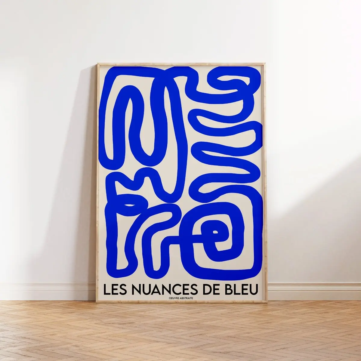 Blue Bauhaus Wall Art, Abstract Blue Contemporary Art Exhibition Poster