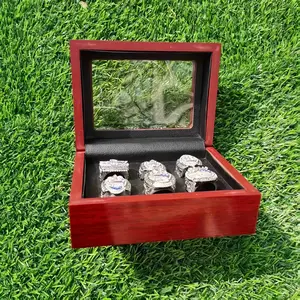 Football Championships Rings 2001 2003 2004 2014 2016 2018 Six Championship Rings With Wooden Boxes Gifts For Birthday Party Men'S And Women