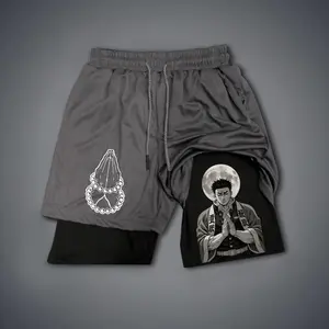 Anime Double-Layer Sports Shorts Graphic Shorts Black Shorts Camo Shorts Streetwear Shorts Men Outfits Men Short Shorts Vacation Outfits Shorts