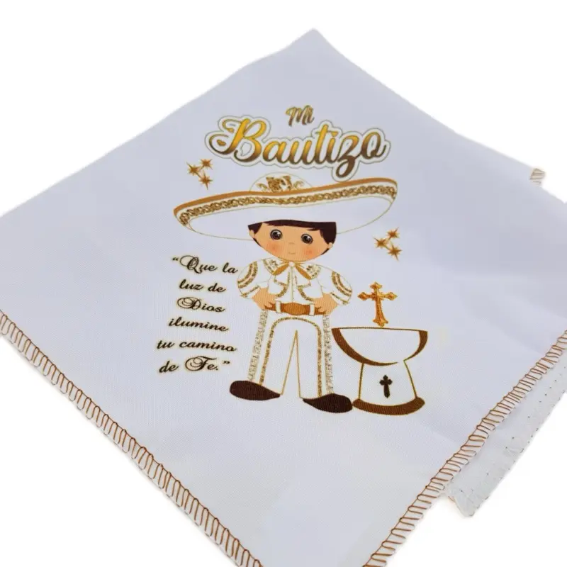 12pcs Disposable Polyester Napkins - 10x10 inches, Durable, Clean Look Baptism Theme Bulk Ceremony Supplies for Bautizo de Charro