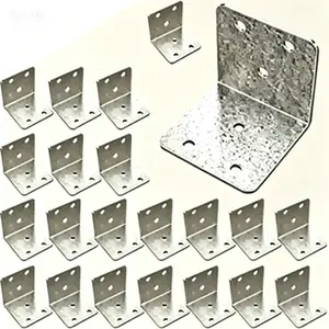 Reinforced 90 Degree Angle Brackets, 40 Pcs Heavy Duty Steel L Brackets for Furniture Shelves Tables, Metal Corner Braces Support for Wood Bed Chair, Easy Installation DIY Hardware Project
