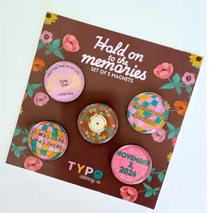 Hold on to the Memories- set of 5 custom eras magnets- choose your date/location