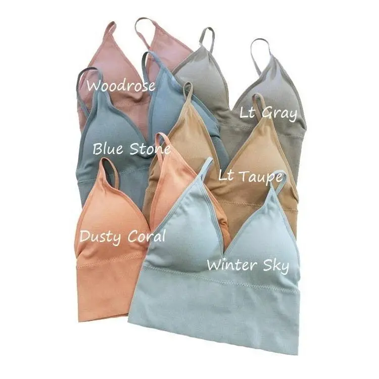 Ribbed Seamless Longline Bralette: LIGHT GRAY