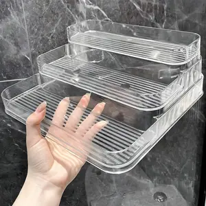 3-Tier Clear Acrylic Perfume Organizer, Step Display Stand for Fragrance Bottles, Cosmetics, and Makeup, Transparent Storage Rack for Vanity, Bathroom, and Bedroom