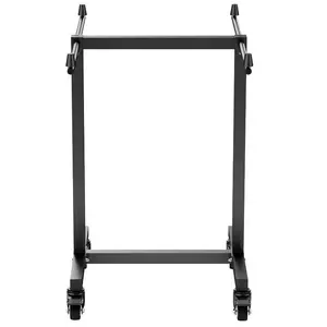 VEVOR Folding Chair Rack, 200 LBS Capacity, T-shape Chair Cart for 14 Chairs, Heavy-duty Metal Chair Storage Dolly with Rubber Wheels, Multi-Function Chair Holder for Party Event, Hotel, Matte Black