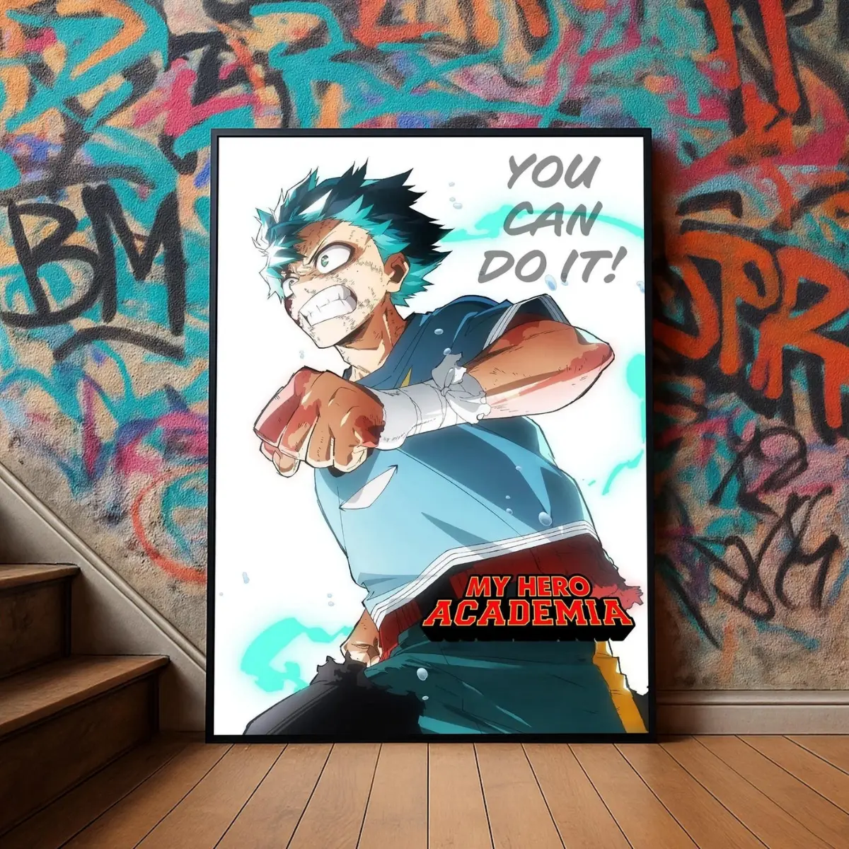Izuku Midoriya Deku Poster, My Hero Academia Anime Wall Art, You Can Do It Canvas, High Quality Art Prints, Home Decor, Gifts for Him Her Otaku