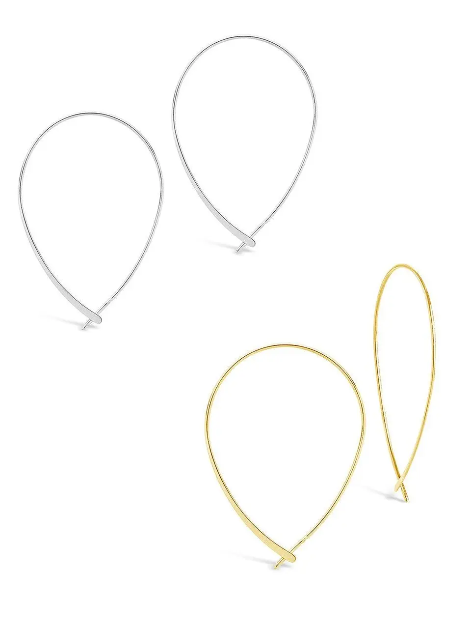 Delicate Threader Hoop Earrings Set of 2 Delicate Threader Hoop Earrings Set of 2
