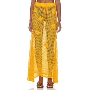 Maaji Golden Blossom Glacier Maxi Skirt in Bright Yellow