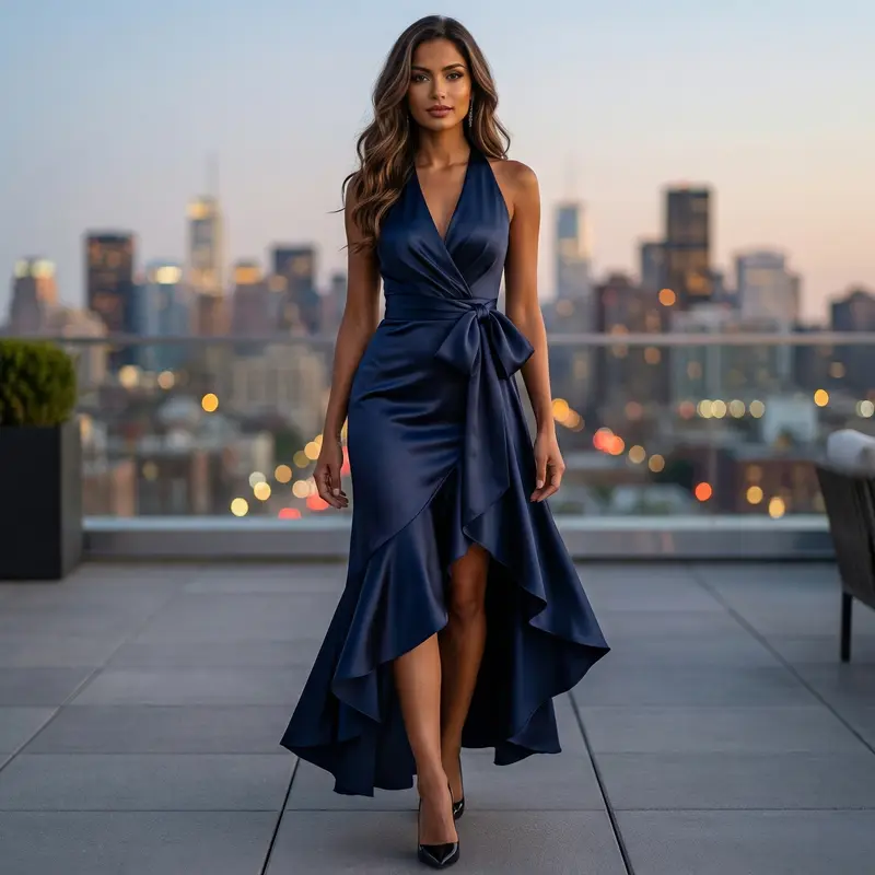 formal navy blue dress - TikTok Shop