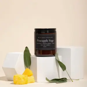 Pineapple Sage Natural Soy Candle, Pineapple Candle, Citrus Herbal Candle, Fruity Candle, Natural Scented Soy Candle